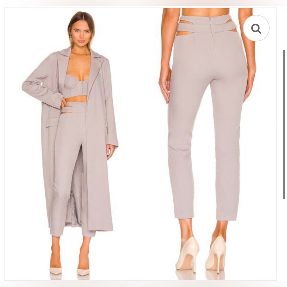 Camila Coelho Pants Womens Small Black 
Cecile Cut Out Cropped High Rise